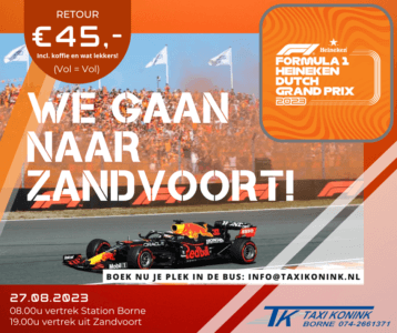 Touringcar dagtocht Formule 1 Zandvoort, 27-08-2023